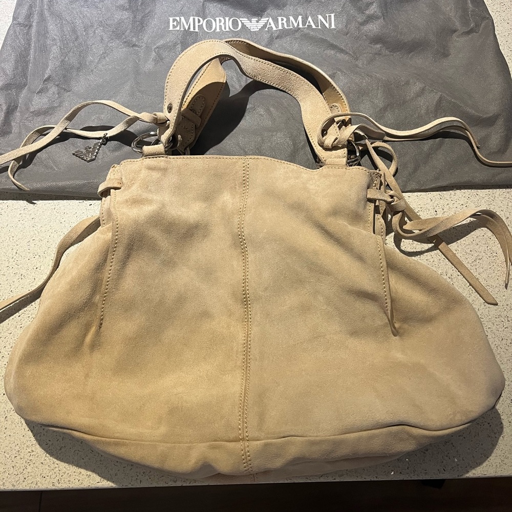 Emporio Armani suede vintage handbag
